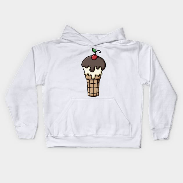 Ice cream cone Kids Hoodie by KammyBale